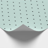 Mini schwarzes Tupfen-Muster u. tadellose grüne Geschenkpapier (Ecke)