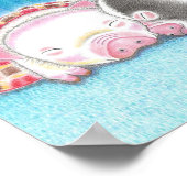 Mini Schweine Ferkel Kinder Kunst Plakat drucken (Ecke)