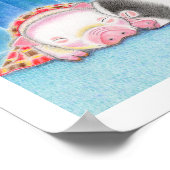 Mini-Schweine-Ferkel-Kinder-Kunstposter-Druck Poster (Ecke)