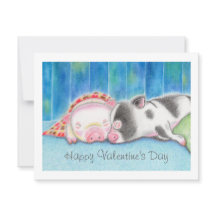 Mini-Schweine-Ferkel Valentinstag-Karte