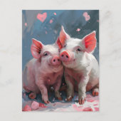 Mini-Schweine Valentinstag Postkarte (Vorderseite)