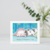 Mini-Schweine Valentintagskarte (Stehend Vorderseite)