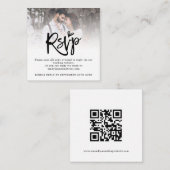 Mini-Script QR-Code-Foto Hochzeitsszenario RSVP-En Begleitkarte (Vorne/Hinten)