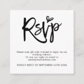 Mini Script QR Code Hochzeit RSVP Enclosure Begleitkarte (Vorderseite)
