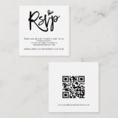 Mini Script QR Code Hochzeit RSVP Enclosure Begleitkarte (Vorne/Hinten)
