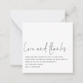 MINI Script Schwarz-weißes neu verheiratetes Foto Mitteilungskarte (Vorderseite)