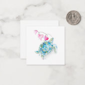 Mini Sea Turtle Valentinstag Cards Mitteilungskarte (Vorderseite/Rückseite Beispiel)