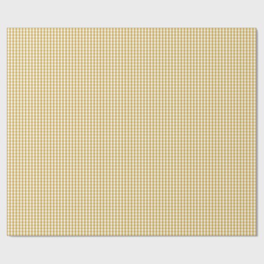 Mini Senf-Gelb Gingham-Karomuster scharf Geschenkpapier (Flach)