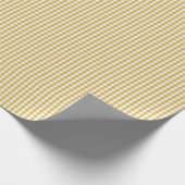 Mini Senf-Gelb Gingham-Karomuster scharf Geschenkpapier (Ecke)