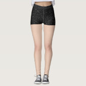 Mini-Shorts aus schwarzem Leder Leggings (Vorderseite)