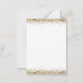 MINI Sie sagte ja Gold Glitzer Verlobung einladen Mitteilungskarte (Rückseite)