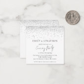 MINI | Silver Glitzer Wedding Abend Party Einladun Mitteilungskarte (Vorderseite/Rückseite Beispiel)