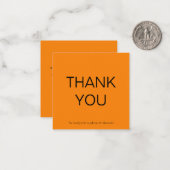 Mini Simple Autumn Orange Vielen Dank Square Card Mitteilungskarte (Vorderseite/Rückseite Beispiel)