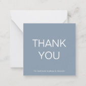 Mini Simple Dusty Blue Danke Square Note Card Mitteilungskarte (Vorderseite)