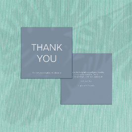 Mini Simple Dusty Blue Danke Square Note Card Mitteilungskarte