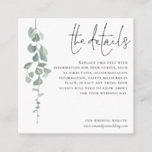 MINI Simple Eucalyptus Wedding Details Umschließun Begleitkarte