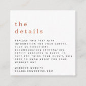 MINI Simple Typografy Terracotta Wedding Details Begleitkarte (Vorderseite)
