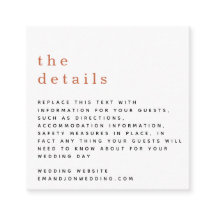 MINI Simple Typografy Terracotta Wedding Details