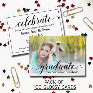 MINI Size Abschluss Glossy Foto Einladende Karten
