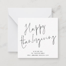 MINI SIZE Elegante Script Happy Thanksgiving Card Mitteilungskarte
