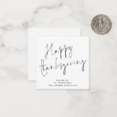 MINI SIZE Elegante Script Happy Thanksgiving Card Mitteilungskarte (Vorderseite/Rückseite Beispiel)