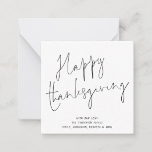 MINI SIZE Elegante Script Happy Thanksgiving Card Mitteilungskarte