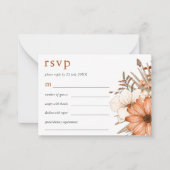 MINI SIZE Eleganter Herbst Florals Wedding RSVP Mitteilungskarte (Vorderseite)