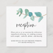 MINI SIZE Eukalyptus Hochzeitempfang Begleitkarte (Vorderseite)