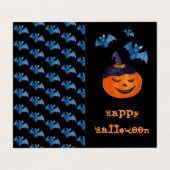 MINI SIZE Halloween-Klassenkarte Spooky Happy Happ Visitenkarten (Außenseite Aufgefaltet)