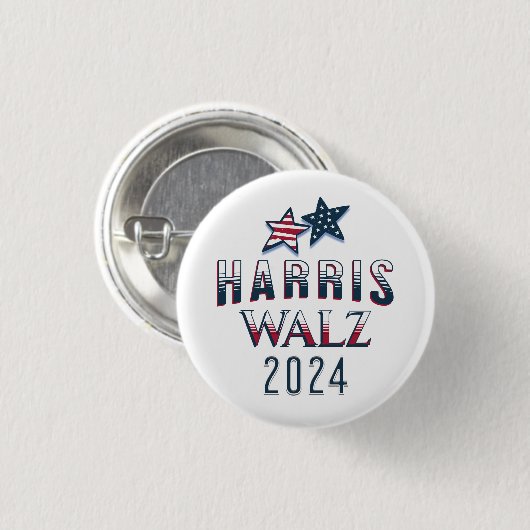 Mini Sized Harris and Walz 2024 Button (Vorne & Hinten)