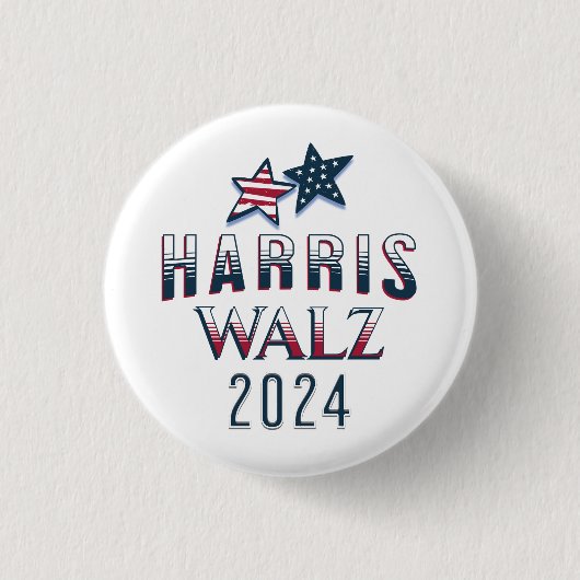Mini Sized Harris and Walz 2024 Button (Vorderseite)