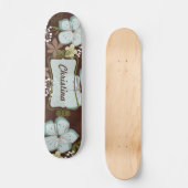Mini Skateboard Hawaiian Blue Flowers (Vorderseite)