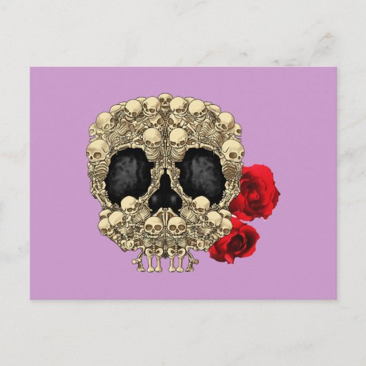 Mini Skeletons Sugar Skull Postkarte (Vorderseite)