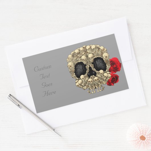 Mini Skeletons Sugar Skull Rechteckiger Aufkleber (Umschlag)
