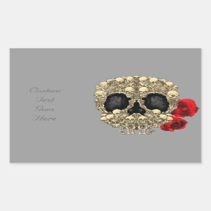 Mini-Skelette Zuckerschädel Rechteckiger Aufkleber