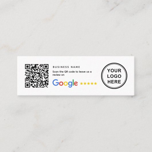 Mini Small QR Code Google Review Business Inserts Visitenkarte (Vorderseite)
