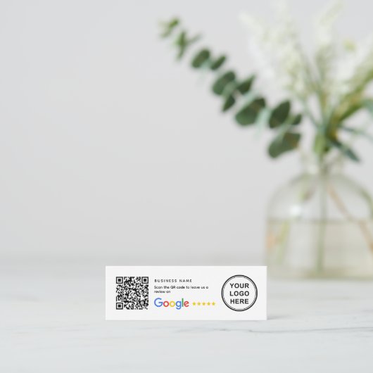 Mini Small QR Code Google Review Business Inserts Visitenkarte (Stehend Vorderseite)