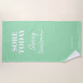 Mini Sore Heute Strong Tomorrow Name Workout Gym Strandtuch (Vorderseite)