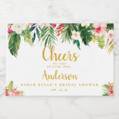 Mini Sparkling Brautparty, tropisch Schaumweinetikett (Einzelnes Label)