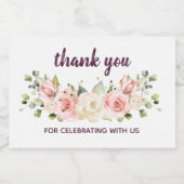 Mini Sparkling Wein Flaschen Labels Vielen Dank Schaumweinetikett (Einzelnes Label)