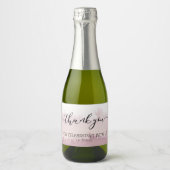 Mini Sparkling Wein Flaschen Labels Vielen Dank Schaumweinetikett (Vorderseite)