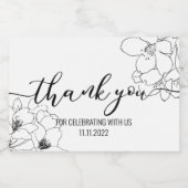 Mini Sparkling Wein Flaschen Labels Vielen Dank Schaumweinetikett (Einzelnes Label)