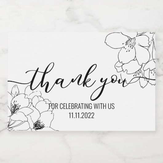 Mini Sparkling Wein Flaschen Labels Vielen Dank Schaumweinetikett (Einzelnes Label)