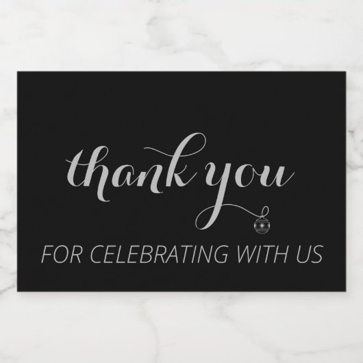 Mini Sparkling Wein Flaschen Labels Vielen Dank Schaumweinetikett (Einzelnes Label)