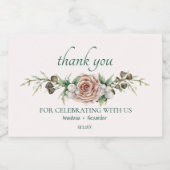 Mini Sparkling Wein Flaschen Labels Vielen Dank Schaumweinetikett (Einzelnes Label)