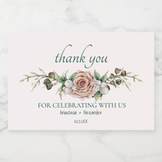 Mini Sparkling Wein Flaschen Labels Vielen Dank Schaumweinetikett (Einzelnes Label)