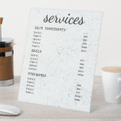Mini Spritzer Modernes Salon Service Menü Sockelschild (In Situ)