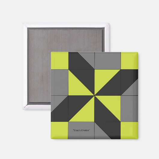 Mini Stall Quilt Block "Clay's Choice" Magnet (Vorderseite/Rückseite)