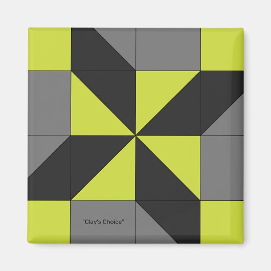 Mini Stall Quilt Block "Clay's Choice" Magnet (Vorne)