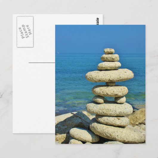 Mini Stone Stack Design Postkarte (Vorne/Hinten)